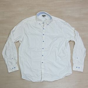 Peter Millar Shirt Mens White Summer Comfort Dress Collar‎ Size XL Stains Read